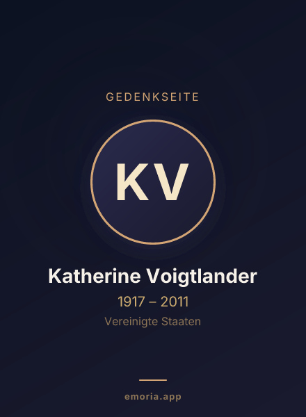 Gedenkportrait von Katherine Voigtlander