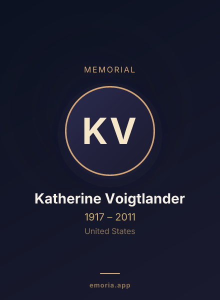 Memorial portrait of Katherine Voigtlander