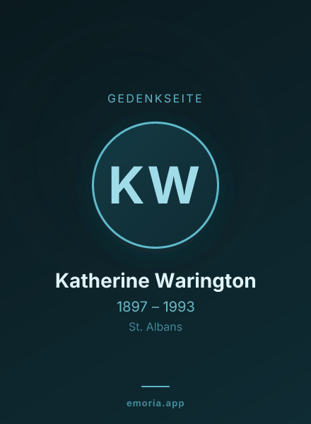 Gedenkportrait von Katherine Warington