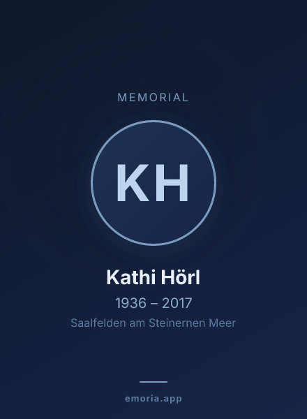Memorial portrait of Kathi Hörl