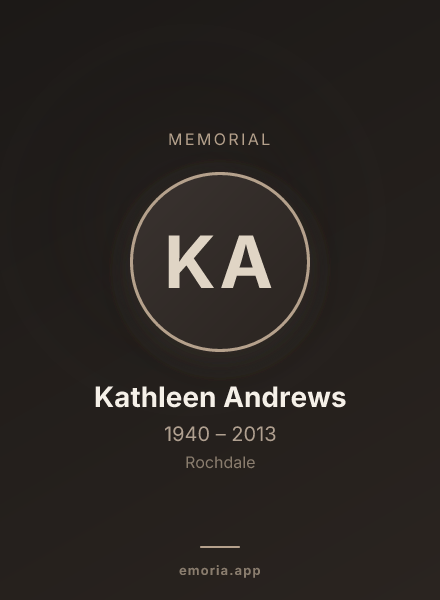Memorial portrait of Kathleen Andrews