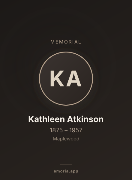 Memorial portrait of Kathleen Atkinson
