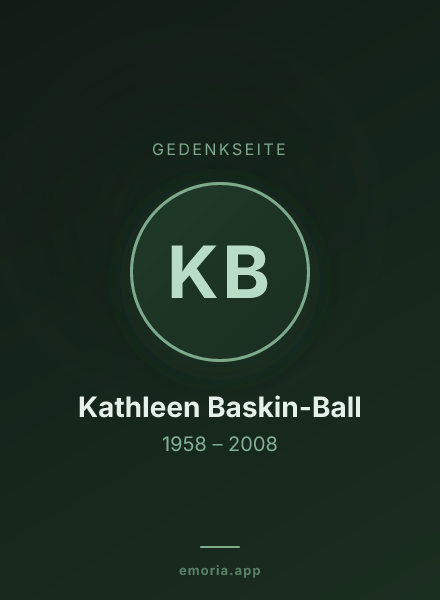 Gedenkportrait von Kathleen Baskin-Ball