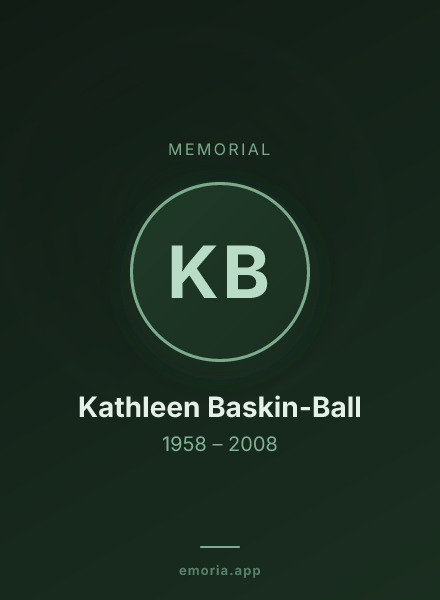 Memorial portrait of Kathleen Baskin-Ball