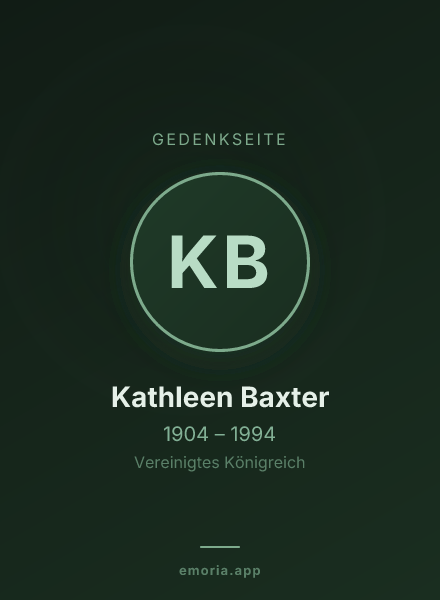 Gedenkportrait von Kathleen Baxter
