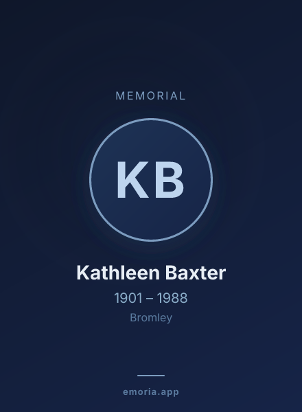 Memorial portrait of Kathleen Baxter