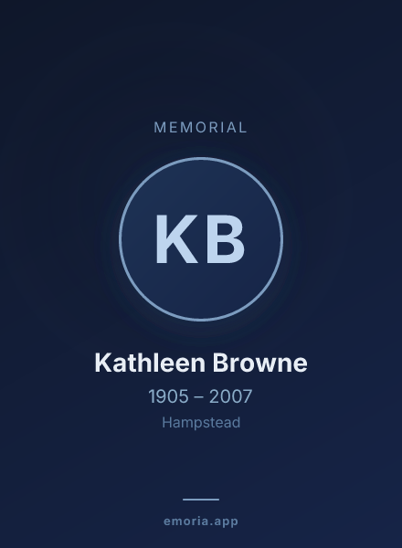 Memorial portrait of Kathleen Browne