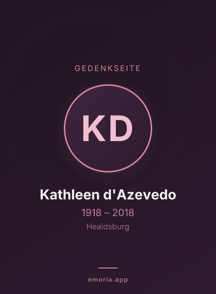 Gedenkportrait von Kathleen d'Azevedo