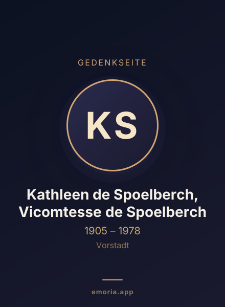 Gedenkportrait von Kathleen de Spoelberch, Vicomtesse de Spoelberch