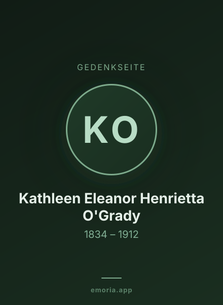 Gedenkportrait von Kathleen Eleanor Henrietta O'Grady