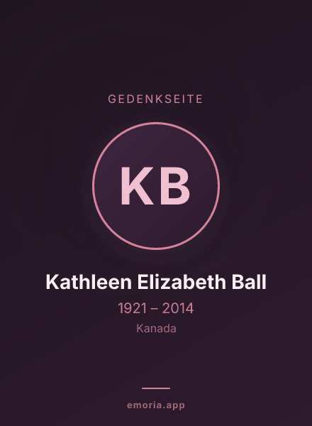 Gedenkportrait von Kathleen Elizabeth Ball