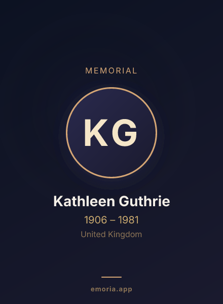 Memorial portrait of Kathleen Guthrie
