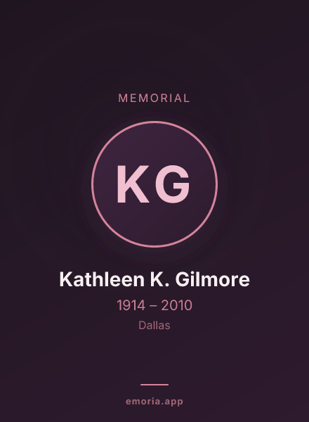 Memorial portrait of Kathleen K. Gilmore