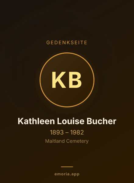 Gedenkportrait von Kathleen Louise Bucher