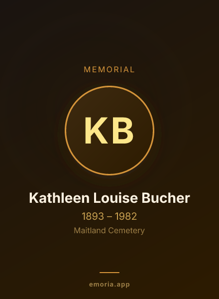 Memorial portrait of Kathleen Louise Bucher