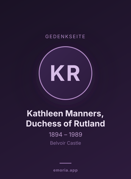 Gedenkportrait von Kathleen Manners, Duchess of Rutland