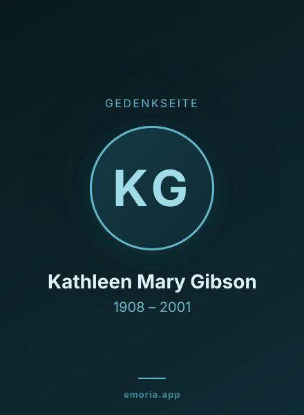 Gedenkportrait von Kathleen Mary Gibson