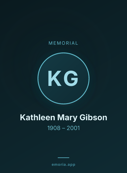 Memorial portrait of Kathleen Mary Gibson