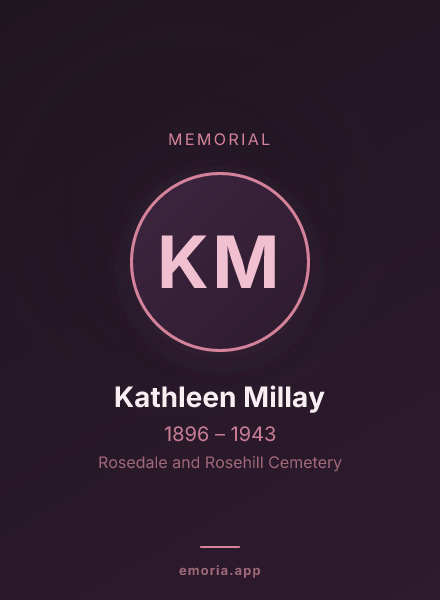 Memorial portrait of Kathleen Millay