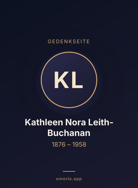 Gedenkportrait von Kathleen Nora Leith-Buchanan