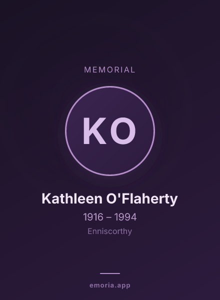 Memorial portrait of Kathleen O'Flaherty