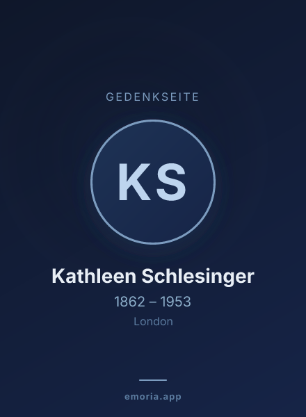 Gedenkportrait von Kathleen Schlesinger