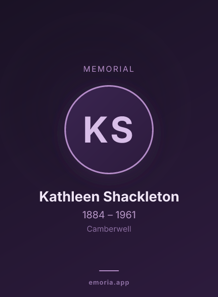 Memorial portrait of Kathleen Shackleton
