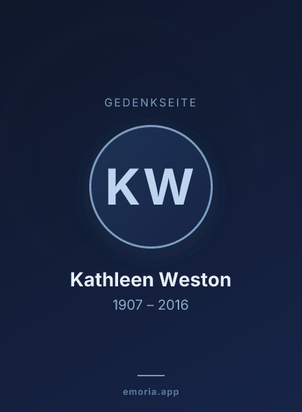 Gedenkportrait von Kathleen Weston