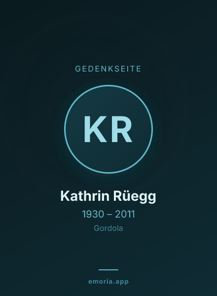 Gedenkportrait von Kathrin Rüegg