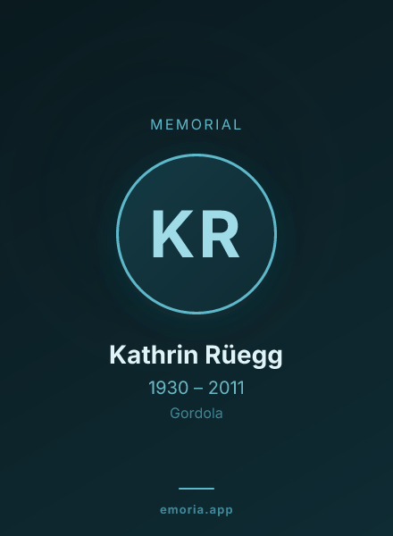 Memorial portrait of Kathrin Rüegg