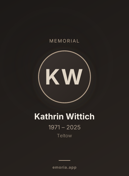 Memorial portrait of Kathrin Wittich