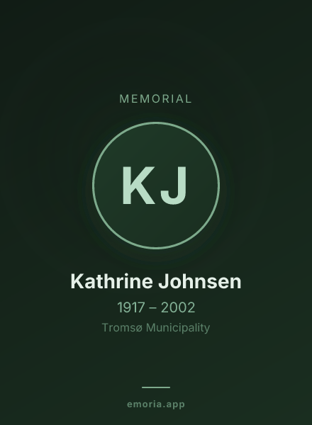 Memorial portrait of Kathrine Johnsen