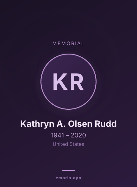 Memorial portrait of Kathryn A. Olsen Rudd