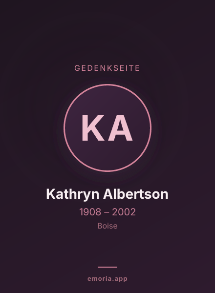 Gedenkportrait von Kathryn Albertson
