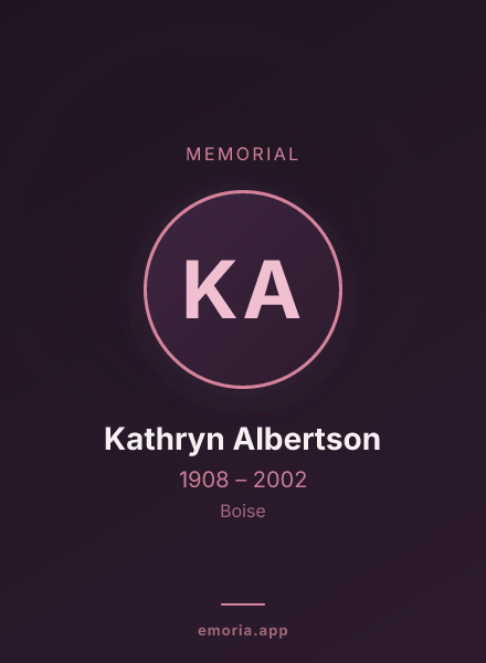 Memorial portrait of Kathryn Albertson