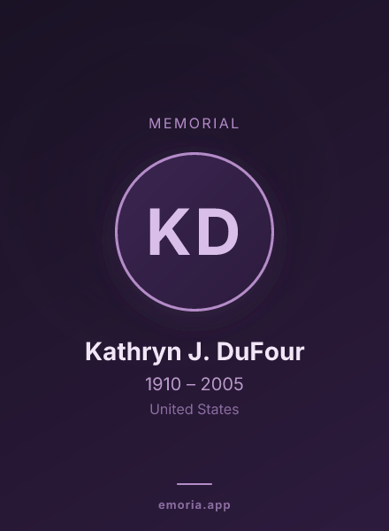 Memorial portrait of Kathryn J. DuFour