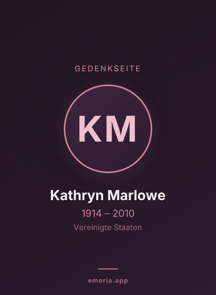 Gedenkportrait von Kathryn Marlowe