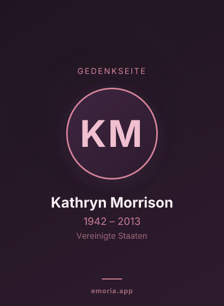 Gedenkportrait von Kathryn Morrison
