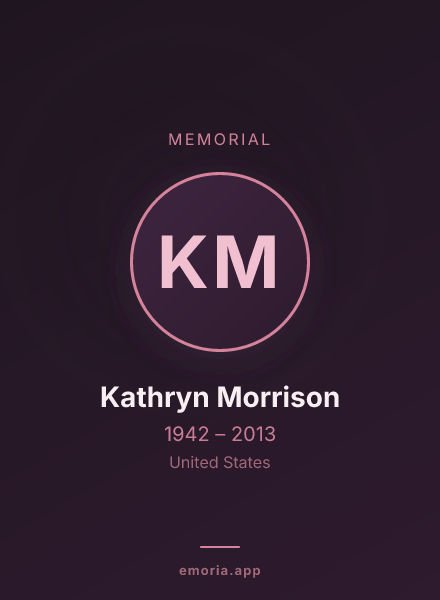 Memorial portrait of Kathryn Morrison