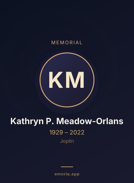 Memorial portrait of Kathryn P. Meadow-Orlans