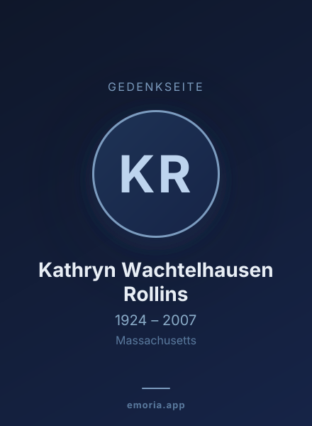 Gedenkportrait von Kathryn Wachtelhausen Rollins
