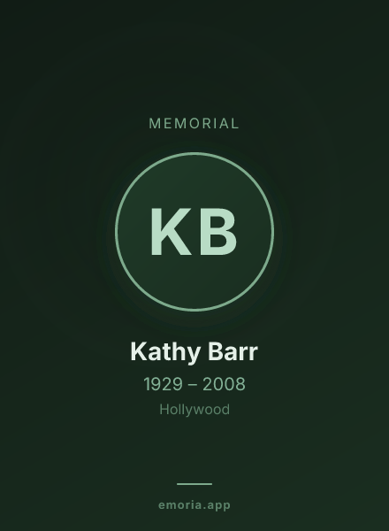 Memorial portrait of Kathy Barr