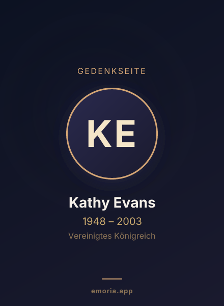 Gedenkportrait von Kathy Evans