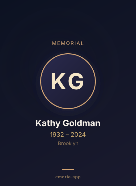 Memorial portrait of Kathy Goldman