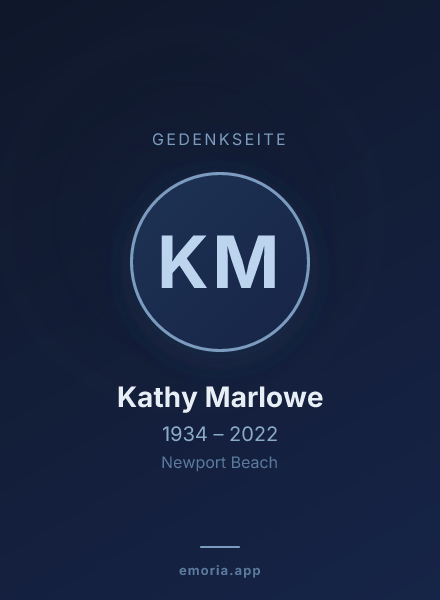 Gedenkportrait von Kathy Marlowe