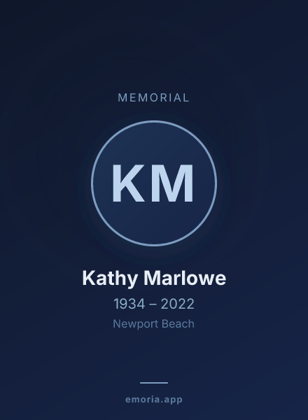 Memorial portrait of Kathy Marlowe