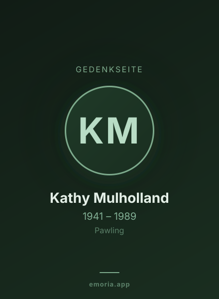 Gedenkportrait von Kathy Mulholland