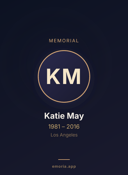 Memorial portrait of Katie May