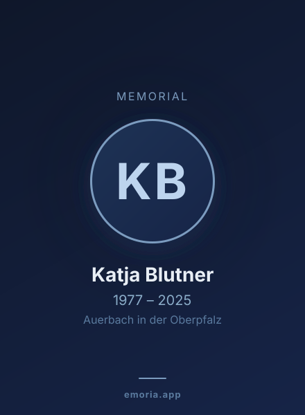 Memorial portrait of Katja Blutner