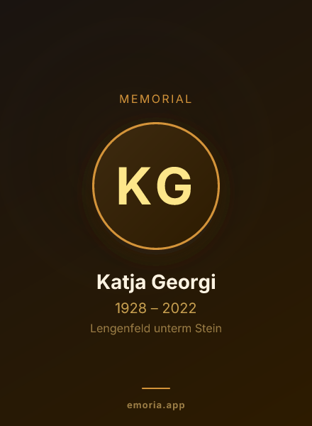 Memorial portrait of Katja Georgi